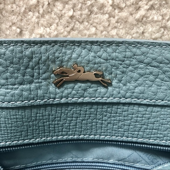 🤩💯Longchamp Penelope leather handbag in dusty blue color - Picture 7 of 9